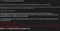 Screenshot of the ransom note.