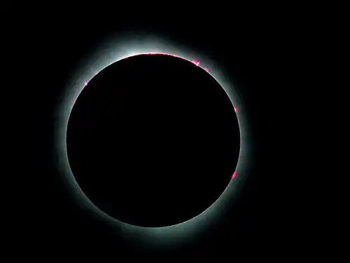 Totality as seen from Speedway, Indiana