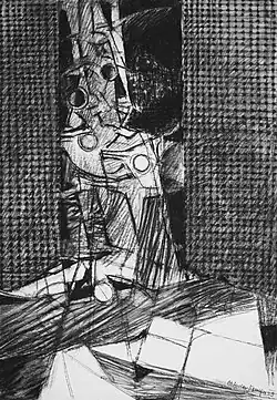 Visitor, 2009, charcoal, 100 x 70&nbsp;cm