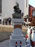 A bust of Zrinski for the 450th anniversary of the siege of Szigetvár, at Šenkovec, 2016