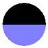 A two toned circular symbol