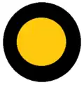A two toned circular organisational symbol