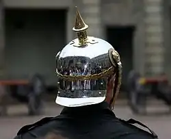 Ceremonial nickel-plated Pickelhaube of the modern Swedish Royal Life Guard Regiments