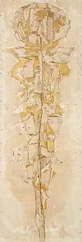 Figure (1950s), collage, silk, paper, drawing, h. around 200 cm