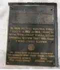 Commemorative plaque at the place of dervish monastery