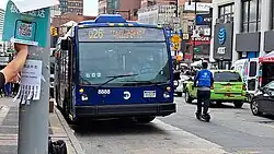 A Nova LFS operating on the Q26 route in downtown Flushing