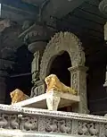 700 CE Mukhalingeswara Temples Group, Kalinga architecture, Mukhalingam, Andhra Pradesh A Stone carved throne at Simhachalam temple