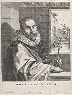 Portrait of Adam van Vianen, from the book with 48 plates by Van Kessel for Vianen's son Christiaen van Vianen[4]