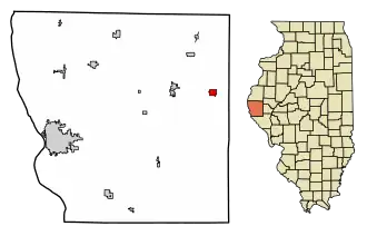 Location of Clayton in Adams County, Illinois.