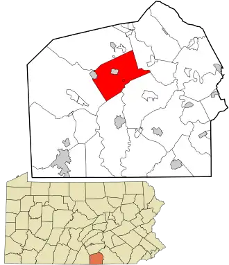 Location in Adams County and the state of Pennsylvania.