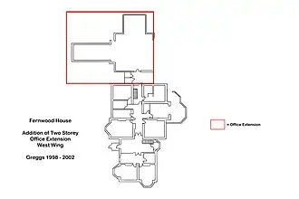 The extension of a new office area West Wing by Greggs (completed 2002)