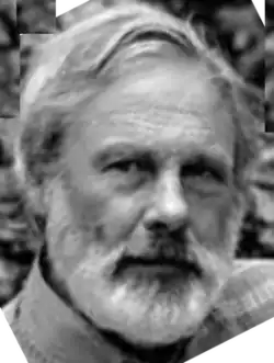 portrait of a caucasian male, aged about 60 years, with a full head of grey hair and a white beard and wearing a checked shirt