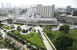 Image 10Jackson Memorial Hospital in Miami, the primary teaching hospital of the University of Miami's Miller School of Medicine and the largest hospital in the United States with 1,547 beds (from Health care)