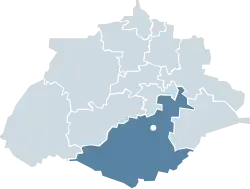 Location of Aguascalientes within the state