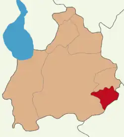 Map showing Güzelyurt District in Aksaray Province