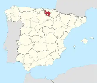 Location of the Province of Álava within Spain