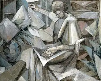 Albert Gleizes, 1910, La Femme aux Phlox (Woman with Phlox), oil on canvas, 81 × 100 cm, Museum of Fine Arts, Houston