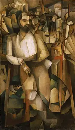 Albert Gleizes, L'Homme au Balcon, Man on a Balcony (Portrait of Dr. Théo Morinaud), 1912, Philadelphia Museum of Art. Published in the Record Herald, Chicago, 25 March 1913 (see page 140)