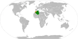 Map indicating locations of Algeria and Morocco