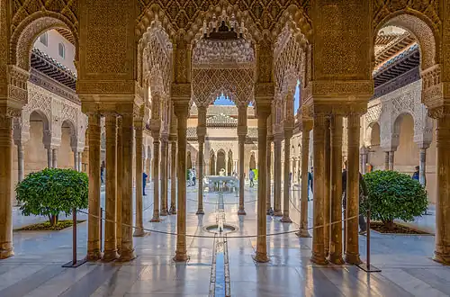 Court of the Lions, Alhambra, Granada, Spain, unknown architect, 1362-1391[130]