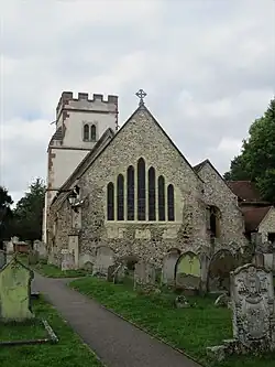A group of seven stepped lancets at Ockham church, Surrey.