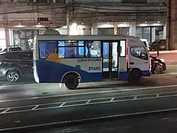Fuso Canter Modern PUV, Philippines (Cab is separate and can be tipped over, unlike most conversions which weld it to the bus box)