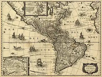 Image 3A 17th-century map of the Americas (from History of Latin America)
