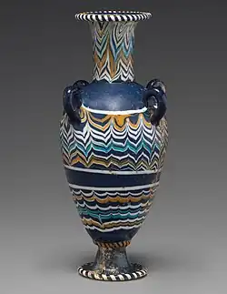 Amphora-shaped glass perfume bottle, New Kingdom