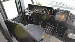 Drivers cab with foot pedals