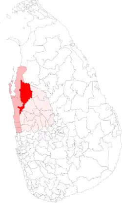 Location of Anamaduwa