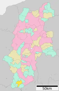 Location of Anan in Nagano Prefecture