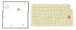 Location within Anderson County and Kansas