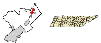 Location of Norris in Anderson County, Tennessee.