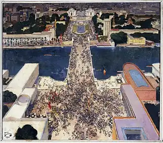 "The Palace of Chaillot during the 1937 International Exposition, see from the Eiffel Tower (1937)