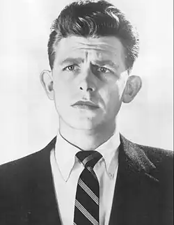 Andy Griffith portrait with very short hair, emphasizing his ears