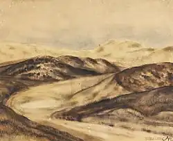 Anita Rée Die Oase in Kampen, 1932/33, Watercolor 39&nbsp;cm ×&nbsp;49&nbsp;cm (15+1⁄4&nbsp;in ×&nbsp;19+1⁄4&nbsp;in)