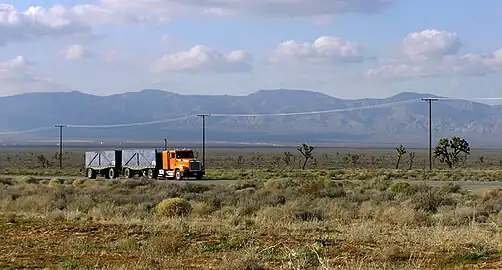 A truck on SR 58 just north of Edwards Air Force Base