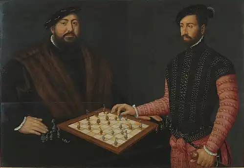 Image 27Antonis Mor, 1549, Von Sachsen vs. a Spaniard (from Chess in the arts)