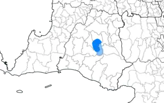 alt=   Areas where the Baduy language is spoken predominately   areas where the Baduy language is spoken in a minority