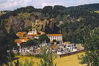Village of Arlempdes with Château d'Arlempdes beyond