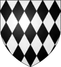 A lozengy shield