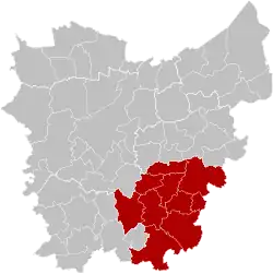 Location of the arrondissement in East-Flanders
