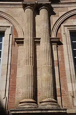 Fluted and filleted columns.