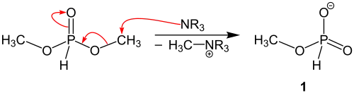Erster Teil des Reaktionsmechanismus der Atherton-Todd-Reaktion
