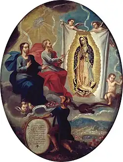 Image 61The Eternal Father Painting the Virgin of Guadalupe. Attributed to Joaquín Villegas (1713 – active in 1753) (Mexican) (painter, Museo Nacional de Arte. (from History of painting)
