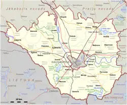 Location of Augšdaugava Municipality
