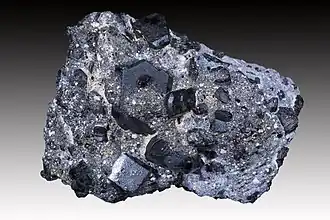 Volcanic rock from Muhabura containing crystals of augite
