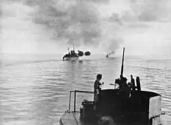 Image 52HMAS&nbsp;Australia and Arunta bombarding Cape Gloucester (from Australia in World War II)