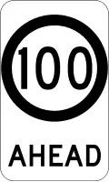 (G9-79) 100&nbsp;km/h Speed Limit Ahead