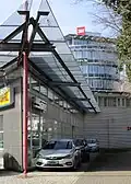 Modern architecture of a car dealership on Waldstrasse (2024)